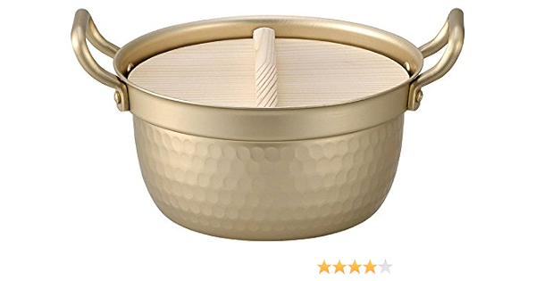 北陸アルミニウム(Hokuriku Alumi) 段付鍋[燃气用] 轻量带木盖日本制造