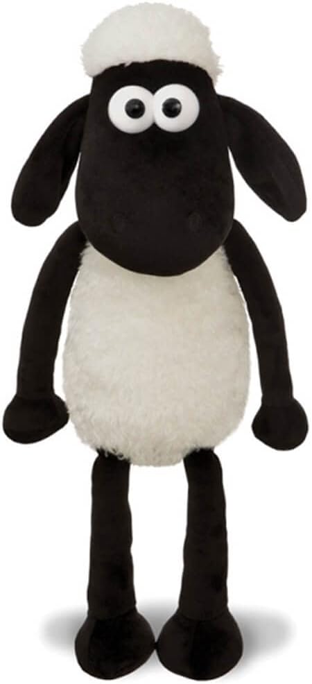 shaun the sheep 61174 可爱毛绒玩具,黑白,12 英寸(约 30.