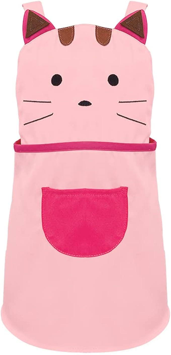 allydrew 可爱粉色小猫儿童围裙