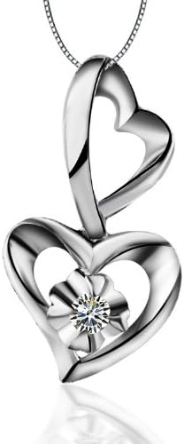 ilike 珠宝s925银南非天然钻石吊坠 爱在春天系列 心心相依 生日礼物 
