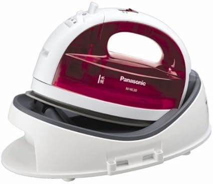 Panasonic 松下ni Wl30 无绳双向电熨斗红色 1300w功率 垂直熨烫 无绳设计 银钛涂层底板 亚马逊中国 小家电