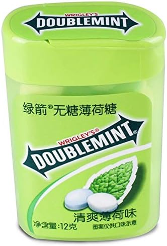 wrigley's doublemint 绿箭 无糖薄荷糖 清爽薄荷味 20粒塑料