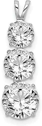 00 carat round cut diamond three stone women's pendant necklace 4k white gold finish, sterling silver, square stone