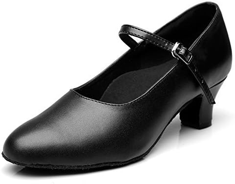 msmax 女式黑色泵舞鞋拉丁莎莎探戈练习舞会派对表演鞋