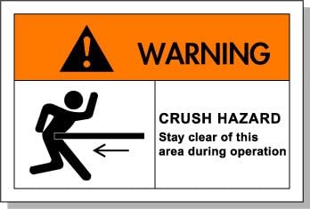 安全标识贴纸机械标识设备标牌操作期间请勿靠近撞击危险enl005