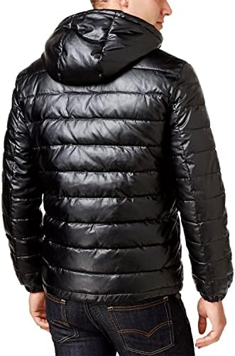 cole haan signature mens hooded faux leather jacket 【cole haan