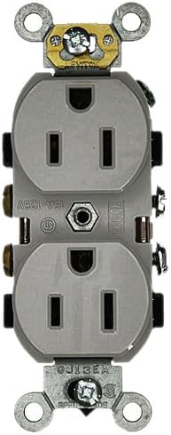 leviton 15a,125v,工业系列重型级,双电源插座 灰色 052-05242-0gy