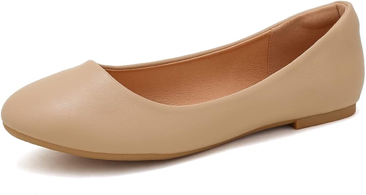 cior 女式芭蕾平底鞋经典简约休闲一脚蹬舒适步行鞋, 20. 裸粉, 7