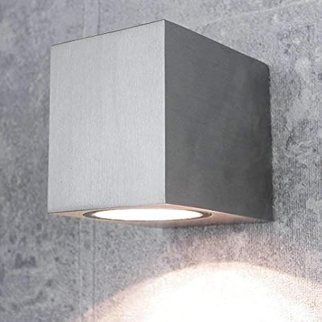 设计款外墙照明灯 lborg 角形 铝制 Gu10灯座 Ip44防水 室外灯壁挂灯 外立面投射灯 亚马逊中国 家居装修