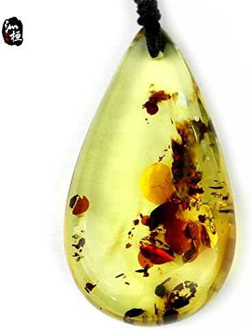 晶缘阁天然波罗的海琥珀花珀吊坠水滴形琥珀蜜蜡吊坠项链一物一图附证书hpdj07 亚马逊中国 珠宝首饰