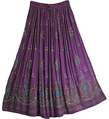 radhy krishna fashions 扎染瑜伽潮流女式亮片褶皱扫帚吉普赛长裙