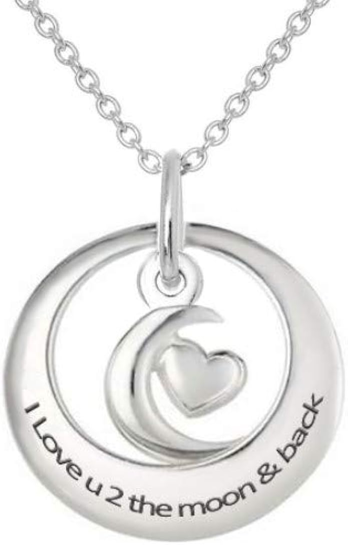 veronajewelers女士纯银吊坠iloveyoutothemoon雕刻银吊