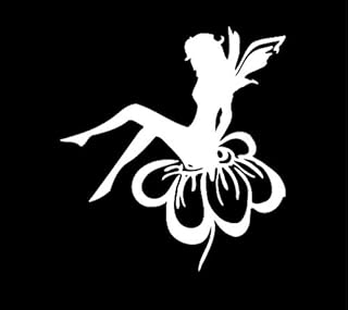 白色仙女花朵图案贴花乙烯基贴纸01 汽车卡车 vans 墙壁 笔记本电脑