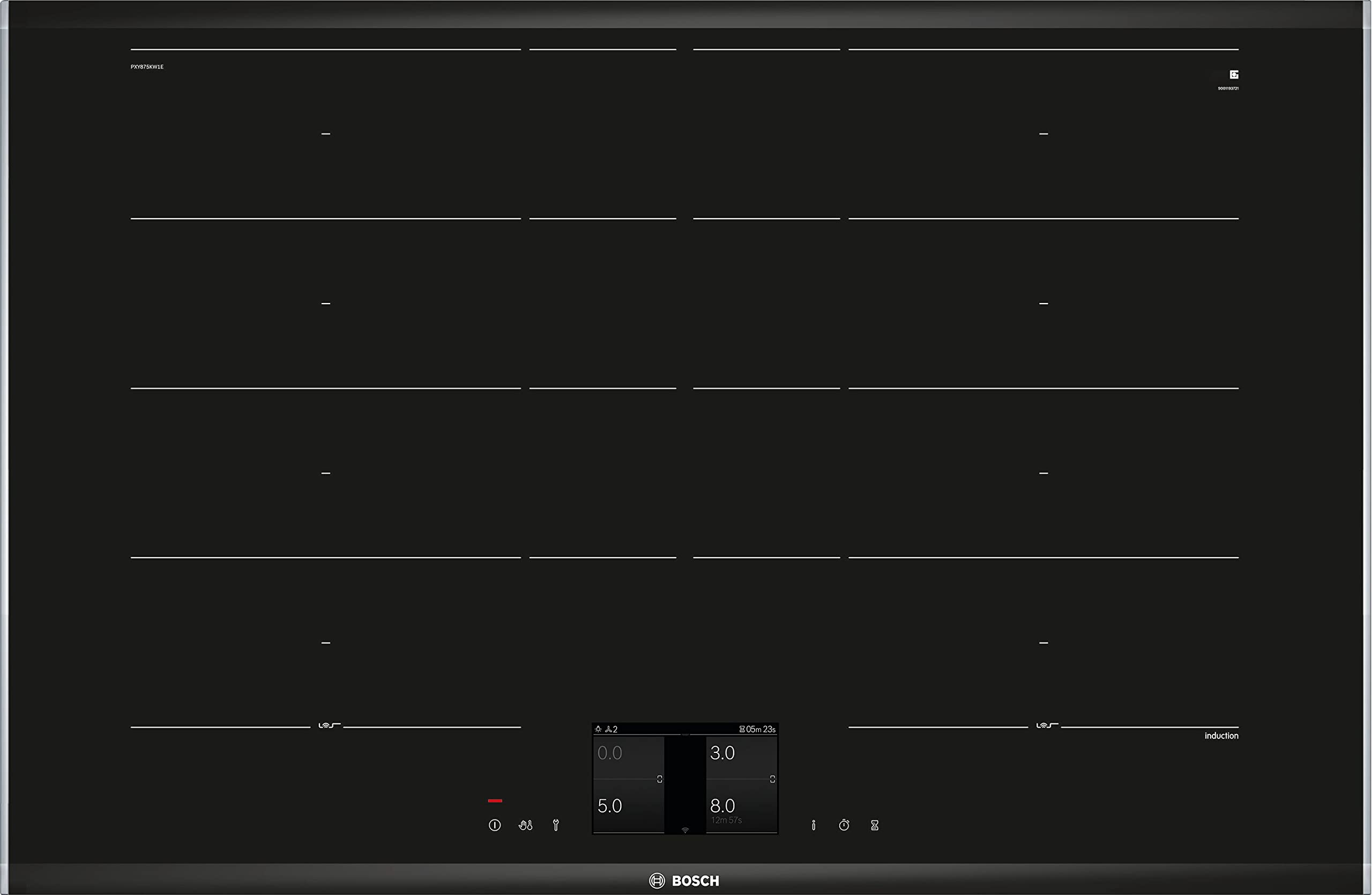 Bosch Bosch PXY875KV1E intelligent induction cooker series 8 (self), 80 centimeters wide, FlexInduction - free space to choose, TFT touch screen, PerfectFry, ComfortProfil - elegant decoration design