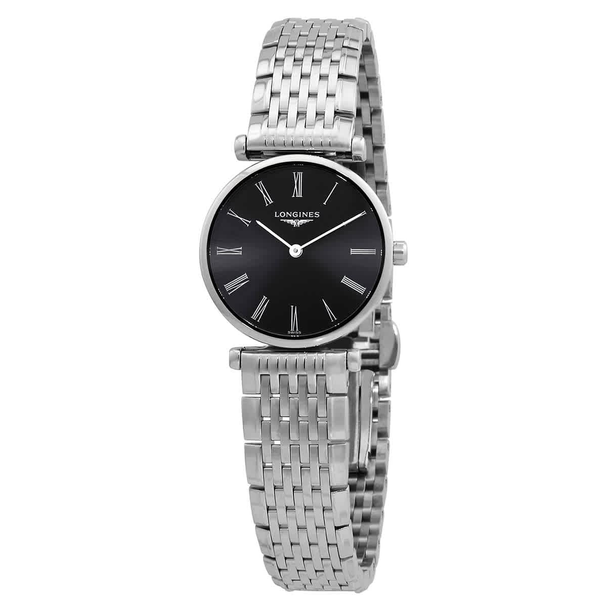 Longines La Grande Black Dial Stainless Steel Unisex Watch L42094516, Quartz Movement