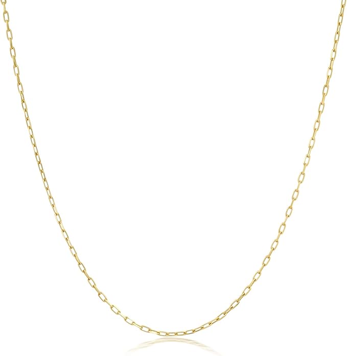 14k 金回形针链女士项链,带龙虾爪扣,2.2mm 薄,40.64 至 55.