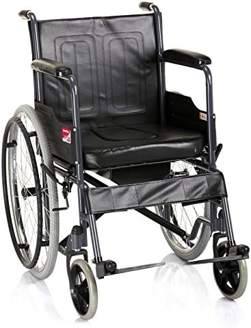 鱼跃轮椅h058b 折叠带坐便器轻便老人轮椅老年便携轮椅车 带坐便盆送餐桌 鱼跃拐杖 亚马逊中国 个护健康