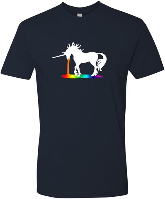 panoware men's unicorn spew rainbow t-shirt