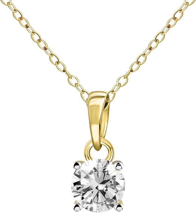 单粒宝石吊坠 igi 认证 1/2 克拉女士钻石吊坠 14k 黄金单粒钻石吊坠