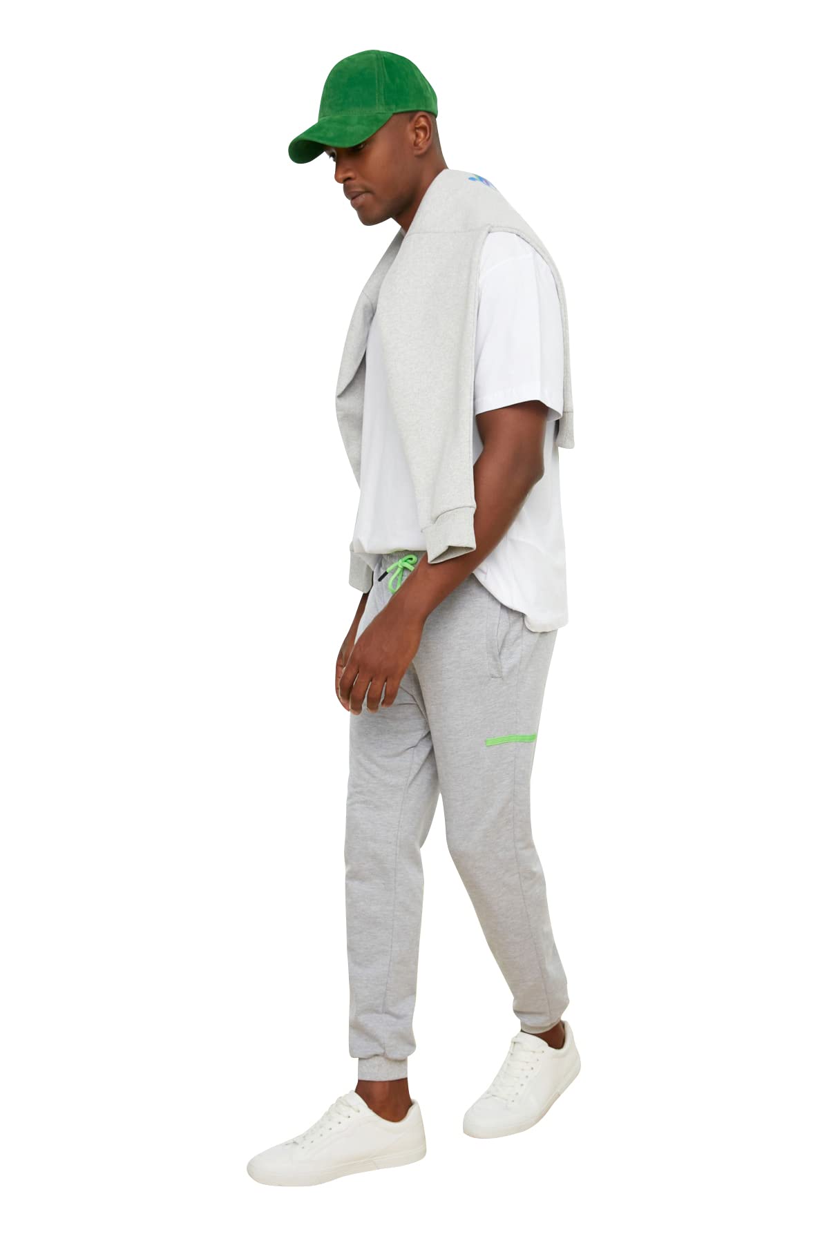 TRENDYOL Men's Grey Regular Edition Suit Sweatpants