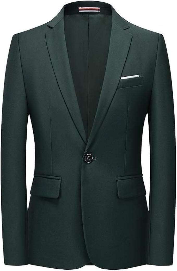 男式运动外套休闲西装外套单扣商务西装外套婚礼套装 【moweja】 服饰