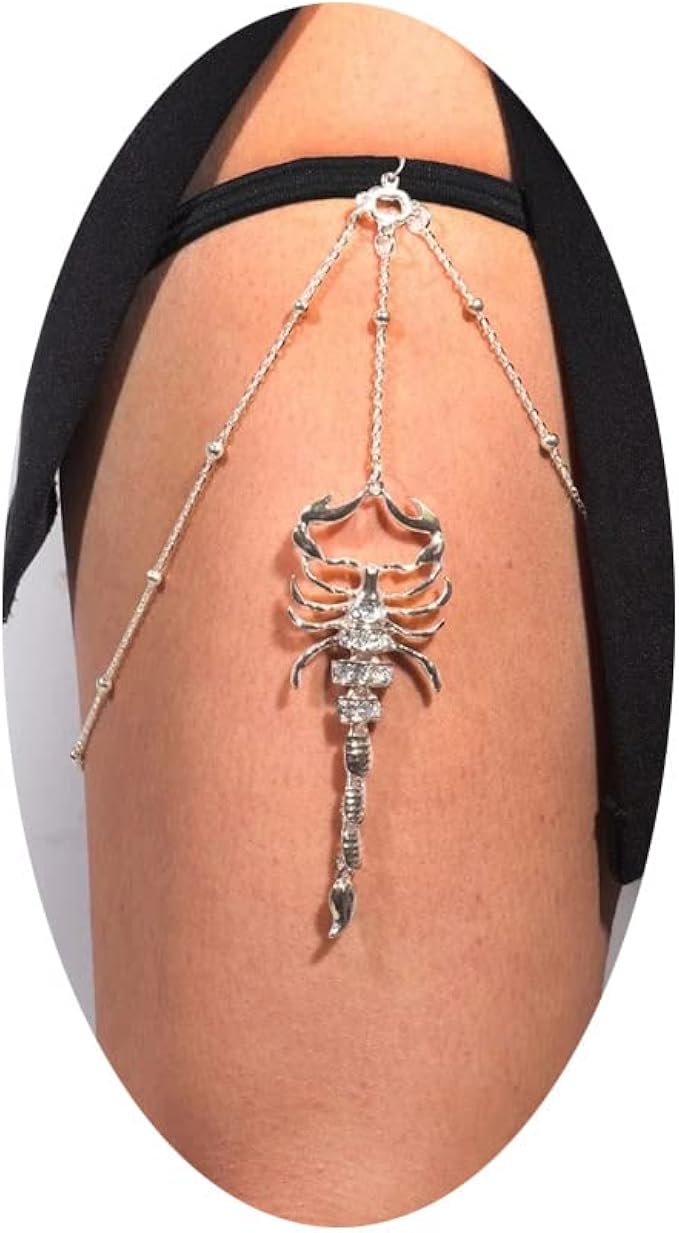 蛇形腿链金色波西米亚硬币腿链蝎子大腿链银色腿链首饰女士身体饰品