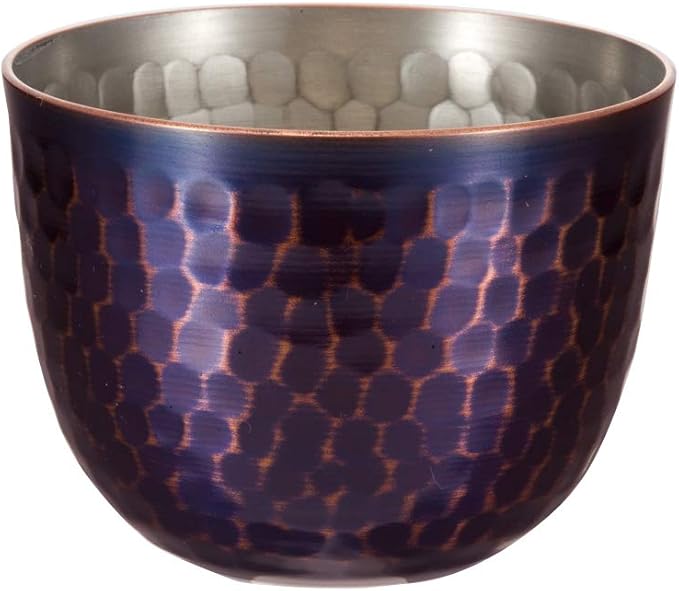 新光金属 酒杯 紫涂层加工 80毫升 纯铜紫涂层 锤纹杯 sa-0111