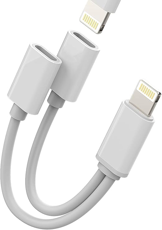 lightning 双至音频插孔和充电器耳机充电分配器兼容 iphone 11 12 xr