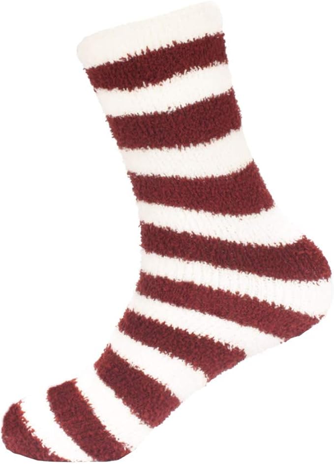 超柔软毛绒团队精神袜 - 条纹 - 4 双装 【bamboomn】 服饰箱包