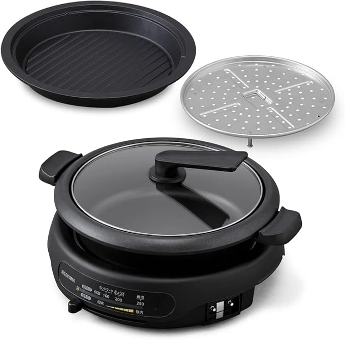 iris ohyama 烧烤锅 2片型 深锅 烤肉盘 保温~约250°c 高火力1300w