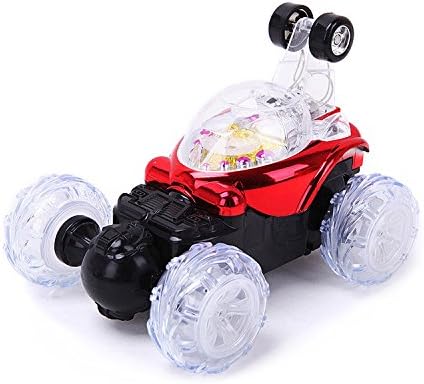 仁达 益智遥控玩具车 六通伸缩 闪灯音乐特技车 翻斗车 (红色)