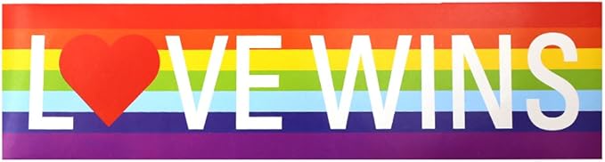 fundraising for a cause love wins 彩虹保险杠贴纸 - 29.21cm x 7.