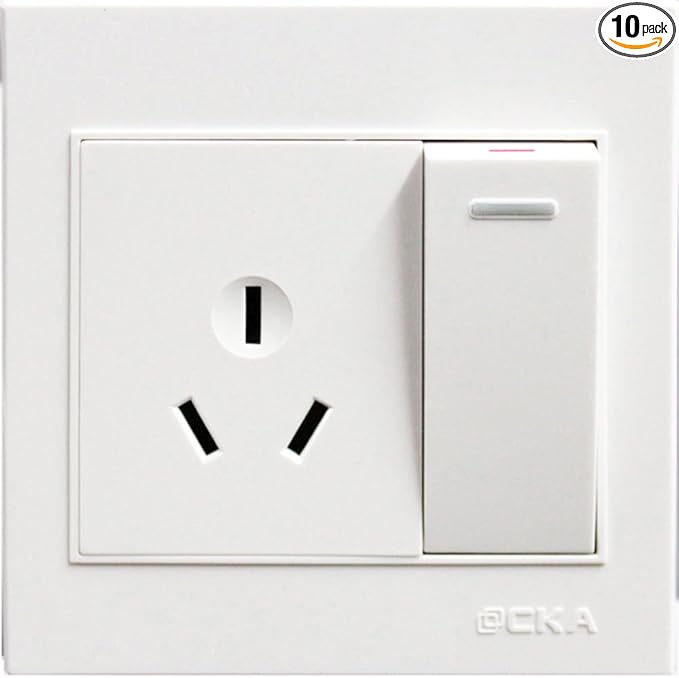cka世加开关插座 带开关三孔插座(单控,10a)v6系列