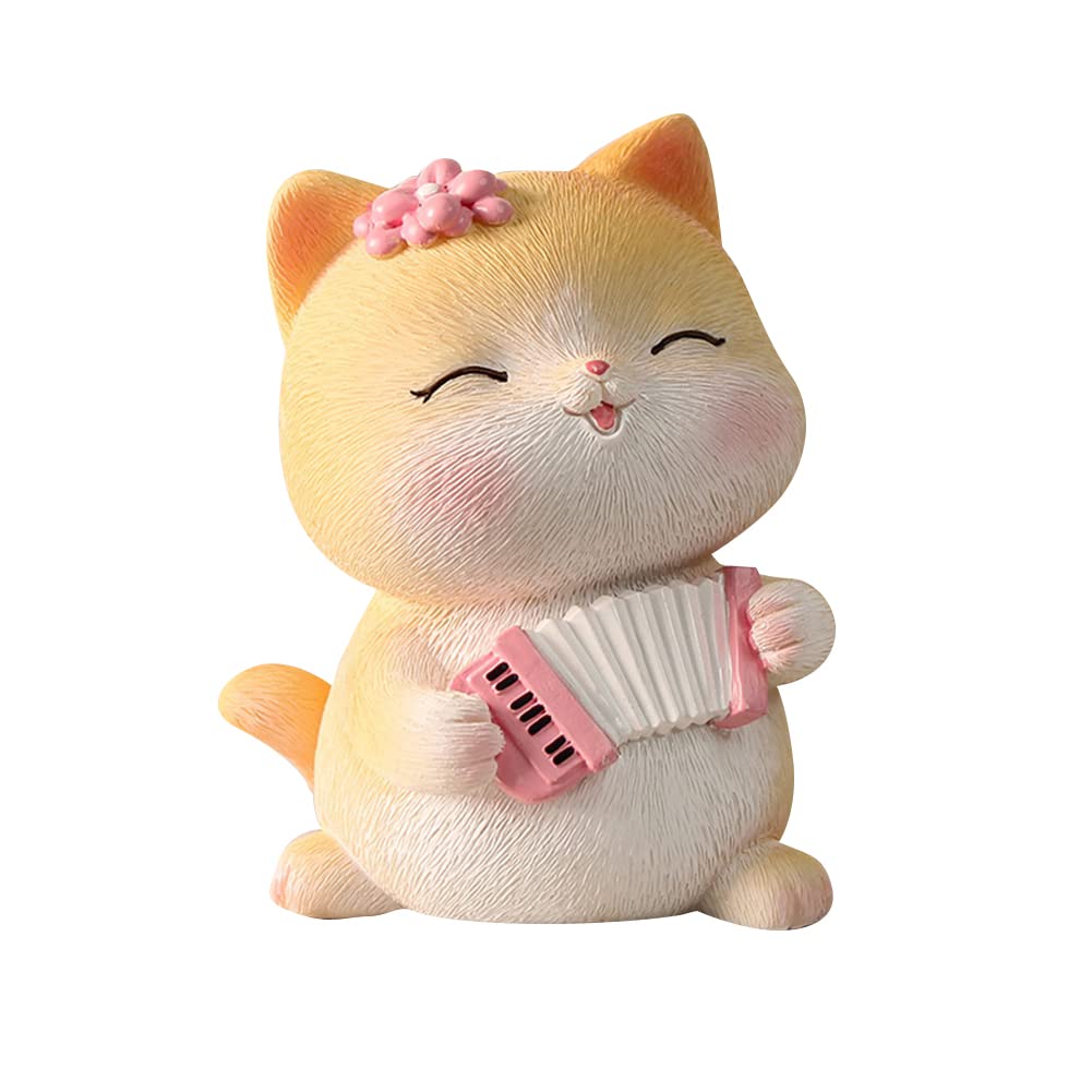 Resin cat car accessories, miniature cat car dashboard decoration, cute cat statue DIY cake decoration, car doll table toys, car interior accessories, very suitable for home, kitchen, office decoratio