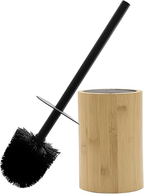 竹制马桶刷套装 带支架的马桶刷子 带竹架