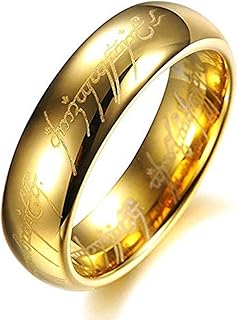 amsenc the one ring lord the rings 风格钨戒指金色主戒指激光蚀刻