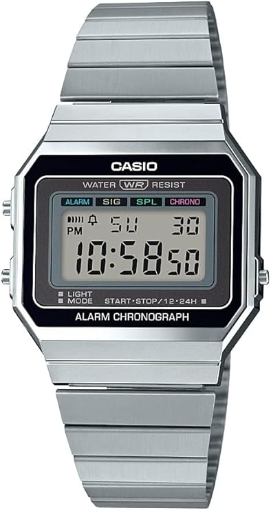 casio 卡西欧 男士 经典数字显示石英银手表 a700w-1acf