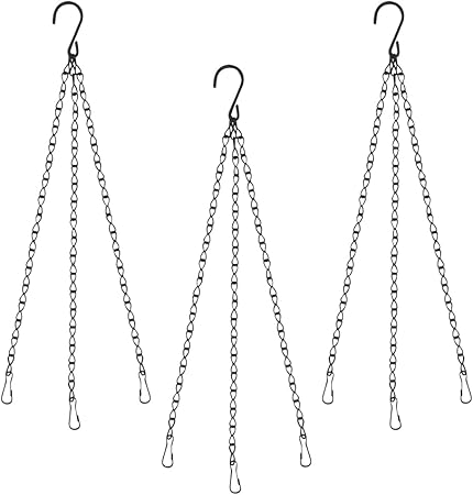Xinmeiwen 3 套16 英寸悬挂篮链花盆链带3 点悬挂植物链 适用于篮子鸟类喂食器planters 41 厘米 黑色 搭扣挂钩 亚马逊中国 家居装修