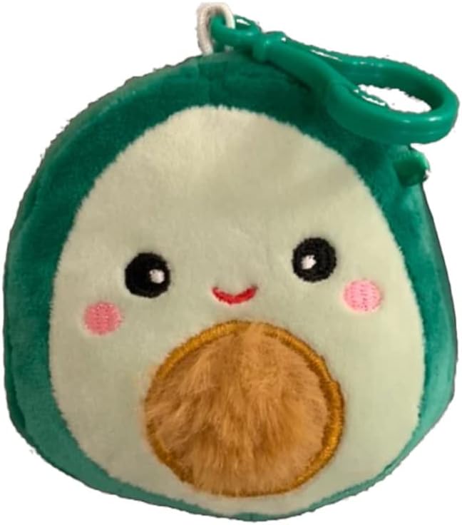 5 英寸夹式包钥匙扣背包夹柔软毛绒玩具动物(austin avocado(fuzzy
