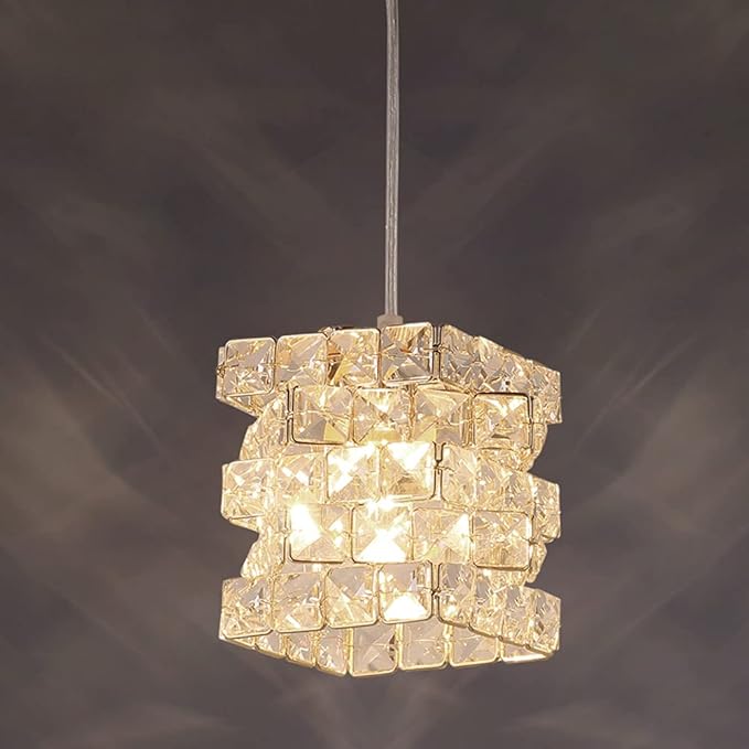 young&amp;taylor 6.3 英寸小型金水晶吊灯现代单灯吊灯