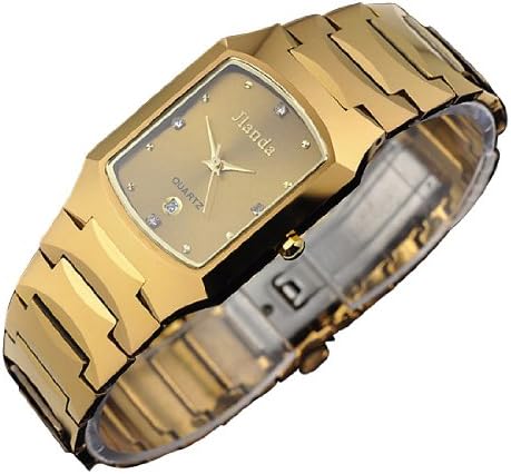 时尚钨钢 方形石英表 男款男式手表金色31001g