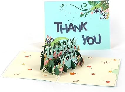 Thank You 弹出式贺卡 弹出式感谢卡 带信封 适用于各种场合 3d 弹出式感谢贺卡 适合结婚纪念日 感谢生日圣诞节情人节 亚马逊中国