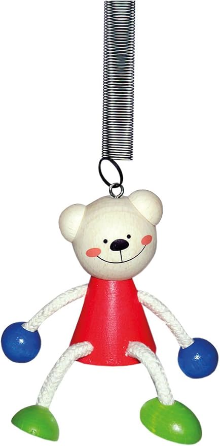 hess 木制玩具 14717 – 木制摇摆动物熊,约 11 厘米