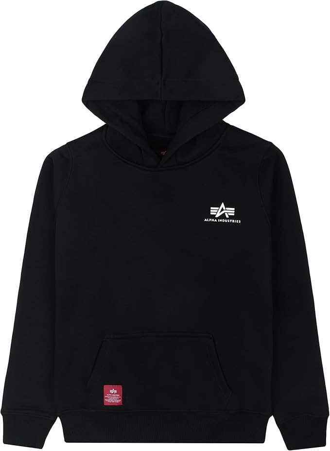 alpha industries 男孩基本款连帽衫小徽标儿童连帽衫