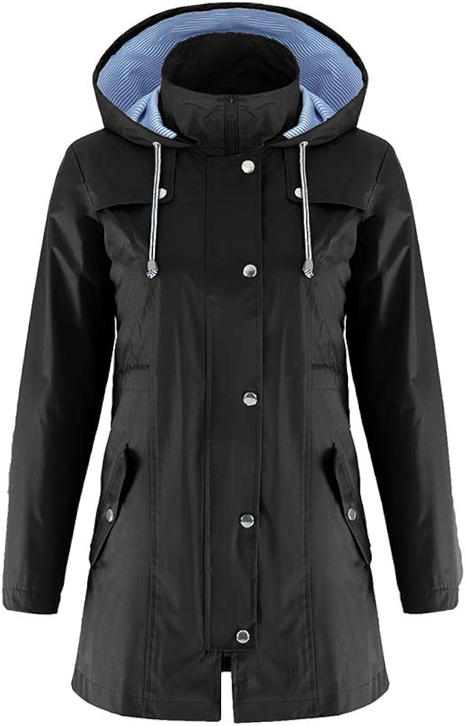 calves kelson 防雨夹克女式防水连帽轻质雨衣活跃户外长款风衣