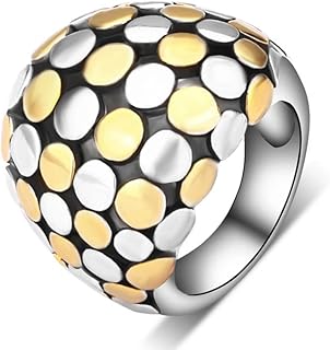 uny jewel 珠宝戒指双色多点复古宽带设计师灵感优雅独特的女士戒指