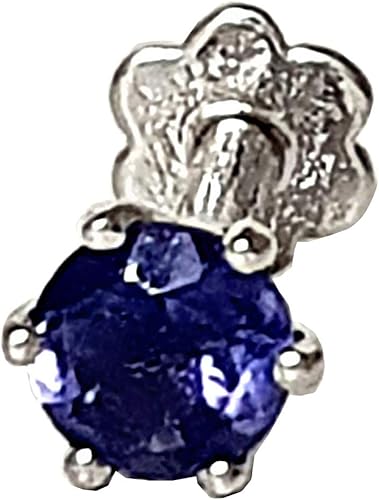 Diwani 14k 金4 0mm 天然堇青宝石订婚婚礼鼻唇唇梦露身体穿孔耳钉螺丝 0 230 C 颜色 蓝色 18 号厚8 0mm 长度螺丝后柱 亚马逊中国