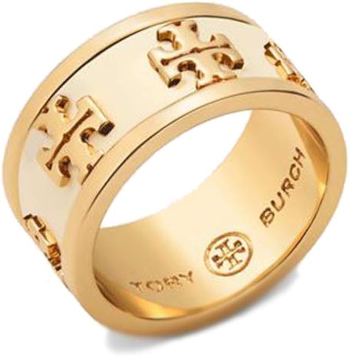 tory burch 汤丽柏琦珐琅凸起的标志戒指