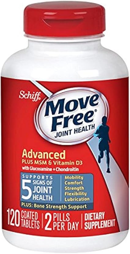Move Free 益节氨糖软骨素维骨力添加msm维生素d3 蓝盒加强版 1粒 亚马逊中国 个护健康