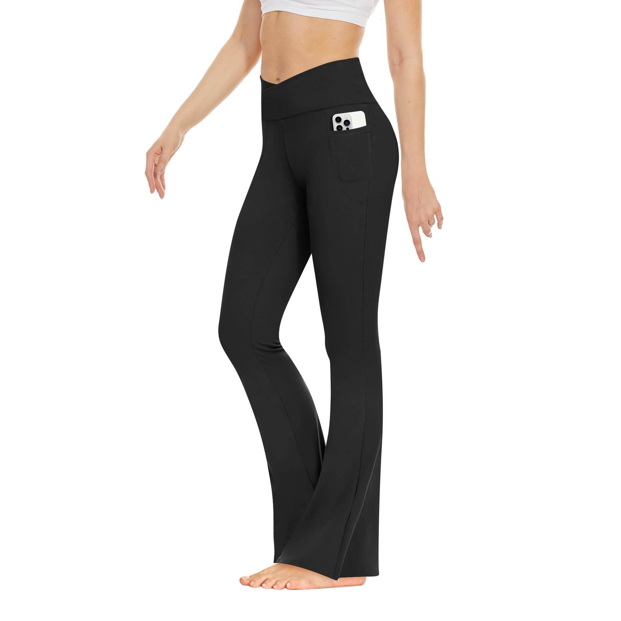 ZOOSIXX Women's Soft Black Sleeping Pants, Plaid Comfortable Casual Yoga Pants